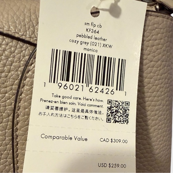 Kate Spade Cozy Gray Monica Flap Crossbody Bag NWT - Picture 6 of 6